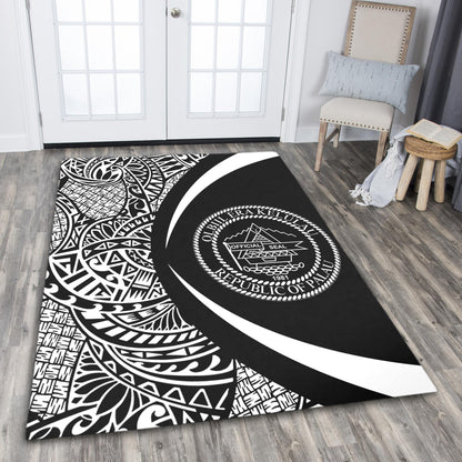 Palau Area Rug Lauhala White Circle Style