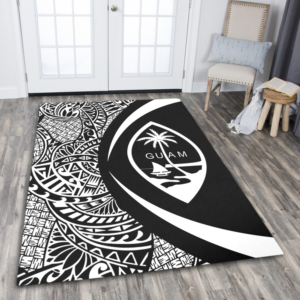 Guam Area Rug Lauhala White Circle Style