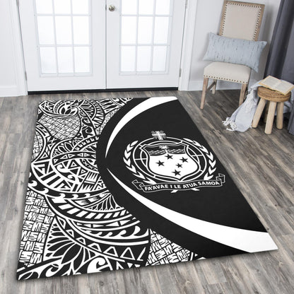 Samoa Area Rug Lauhala White Circle Style