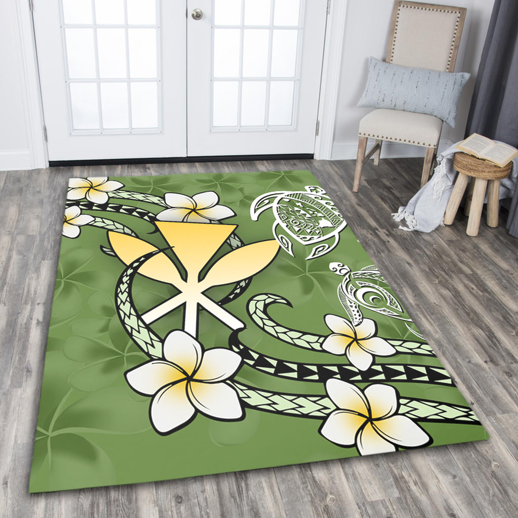 Hawaii Area Rug Kanaka And Turtle Map Plumeria Polynesia