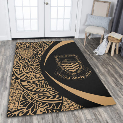 Tuvalu Area Rug Lauhala Gold Circle Style