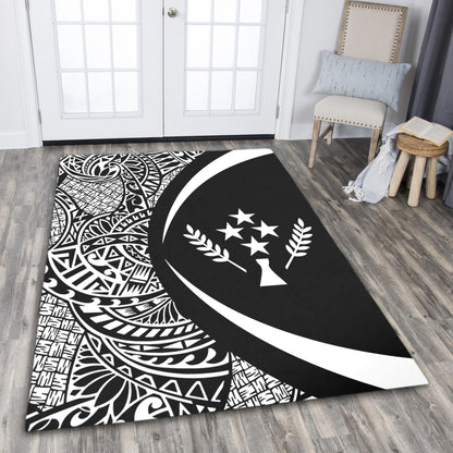 Kosrae Area Rug Lauhala White Circle Style