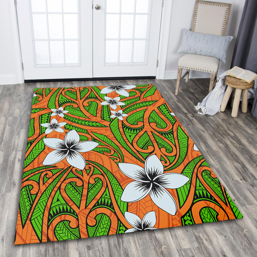 New Zealand Area Rug Maori Pattern Plumeria