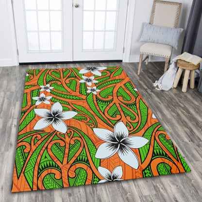 New Zealand Area Rug Maori Pattern Plumeria