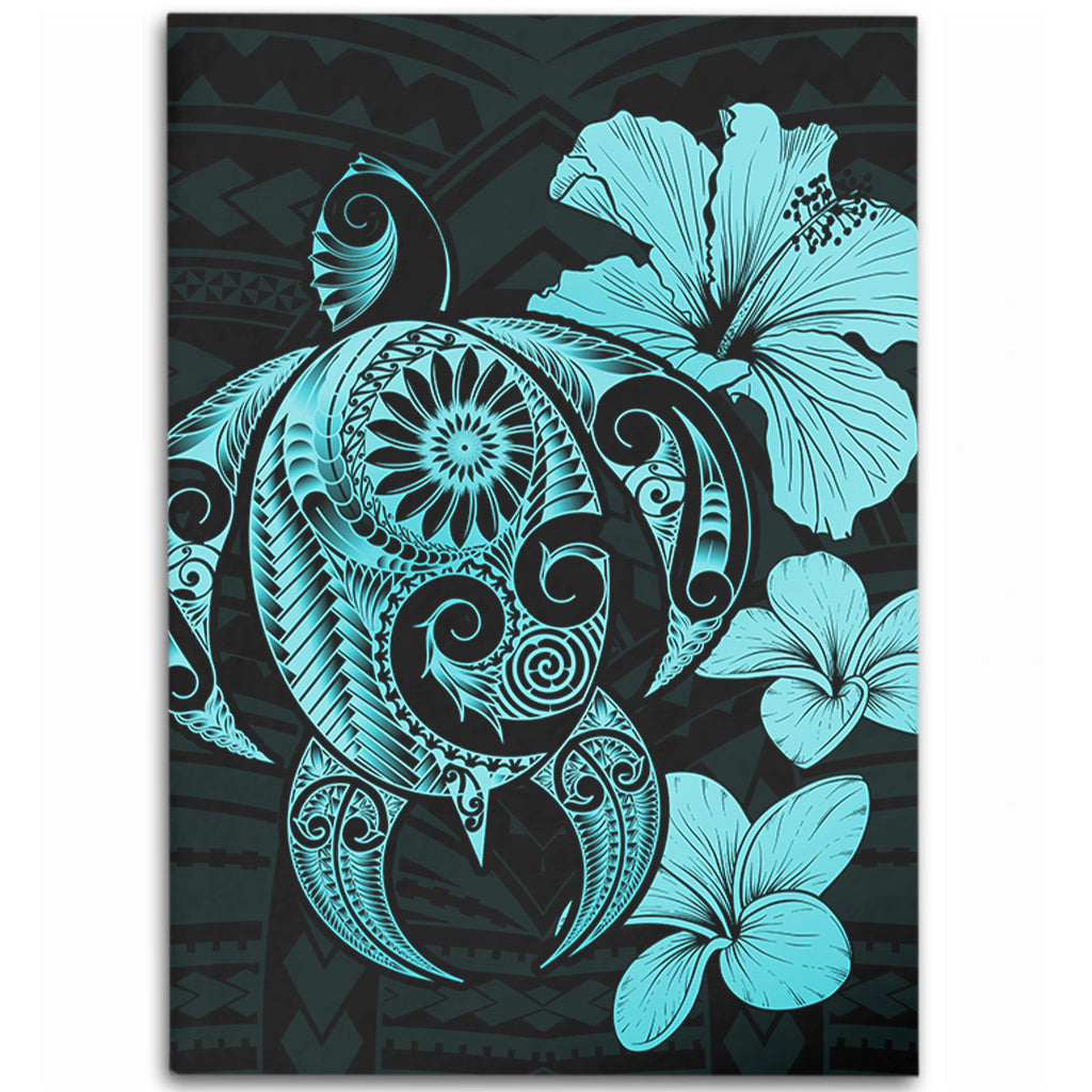 Hawaii Area Rug Hibiscus Plumeria Mix Polynesian Turtle