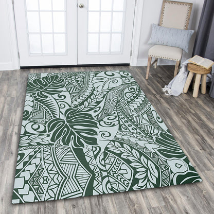 Hawaii Area Rug Tribal Pattern Leaf