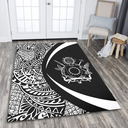 Cook Islands Area Rug Lauhala White Circle Style