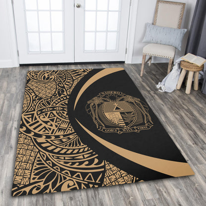 Nauru Area Rug Lauhala Gold Circle Style