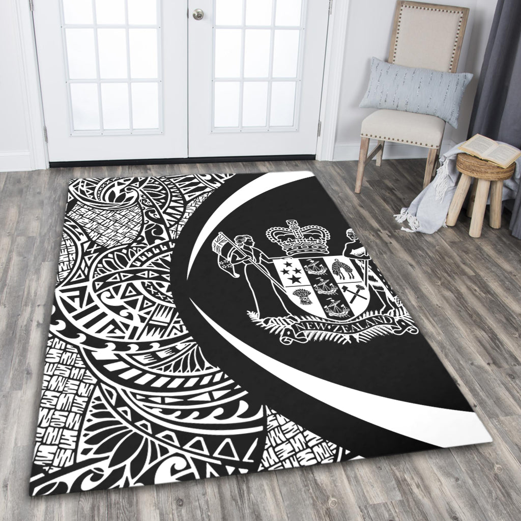New Zealand Area Rug Lauhala White Circle Style