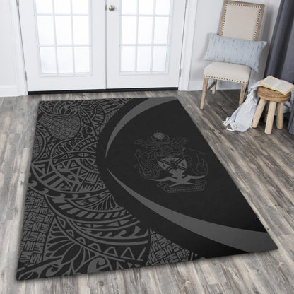 Solomon Islands Area Rug Lauhala Gray Circle Style