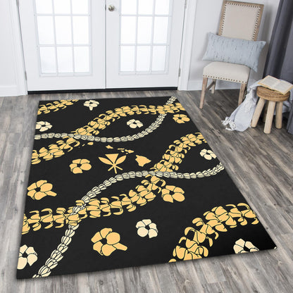 Hawaii Area Rug Curve Floral Lei