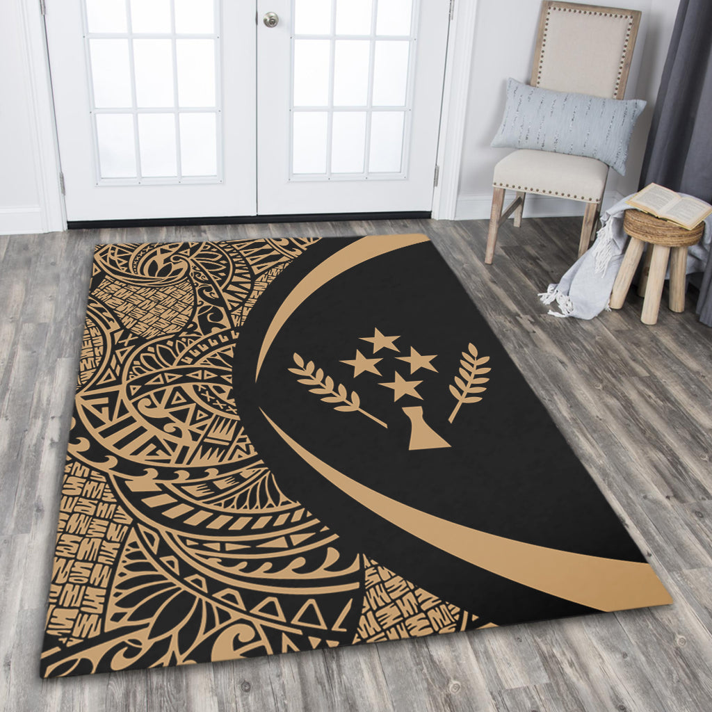 Kosrae Area Rug Lauhala Gold Circle Style