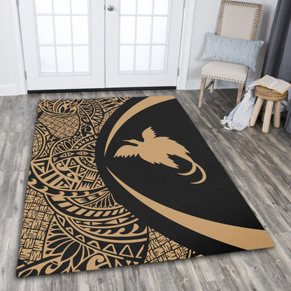 Papua New Guinea Area Rug Lauhala Gold Circle Style