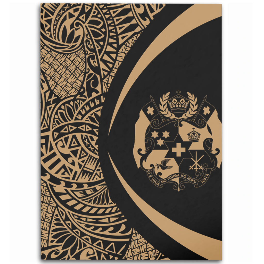 Tonga Area Rug Lauhala Gold Circle Style