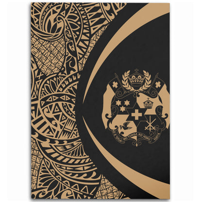 Tonga Area Rug Lauhala Gold Circle Style