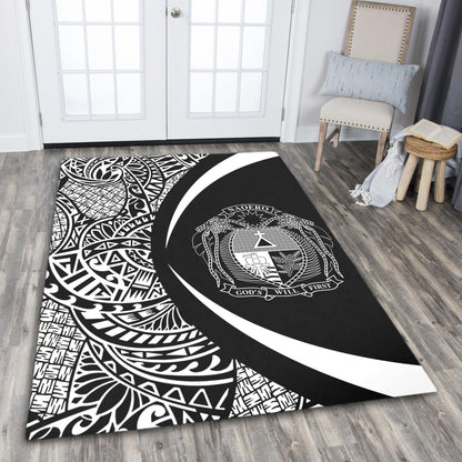 Nauru Area Rug Lauhala White Circle Style