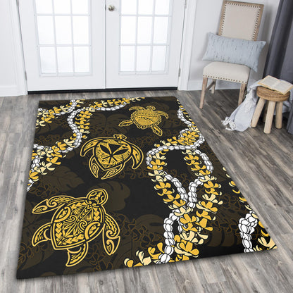 Hawaii Area Rug Kanaka Maoli Floral Puakenikeni Lei