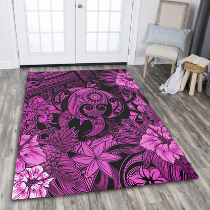 Hawaii Area Rug Tribal Polynesia Sea Turtle Design Pacific Dream