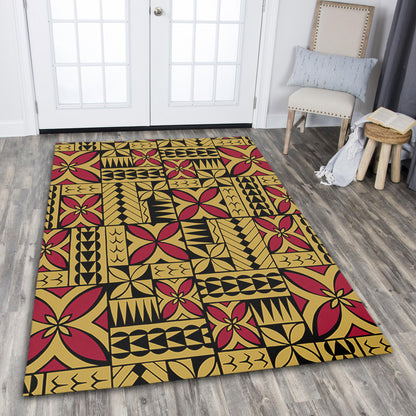 Samoa Area Rug Siapo Design Tribal Pattern Yellow
