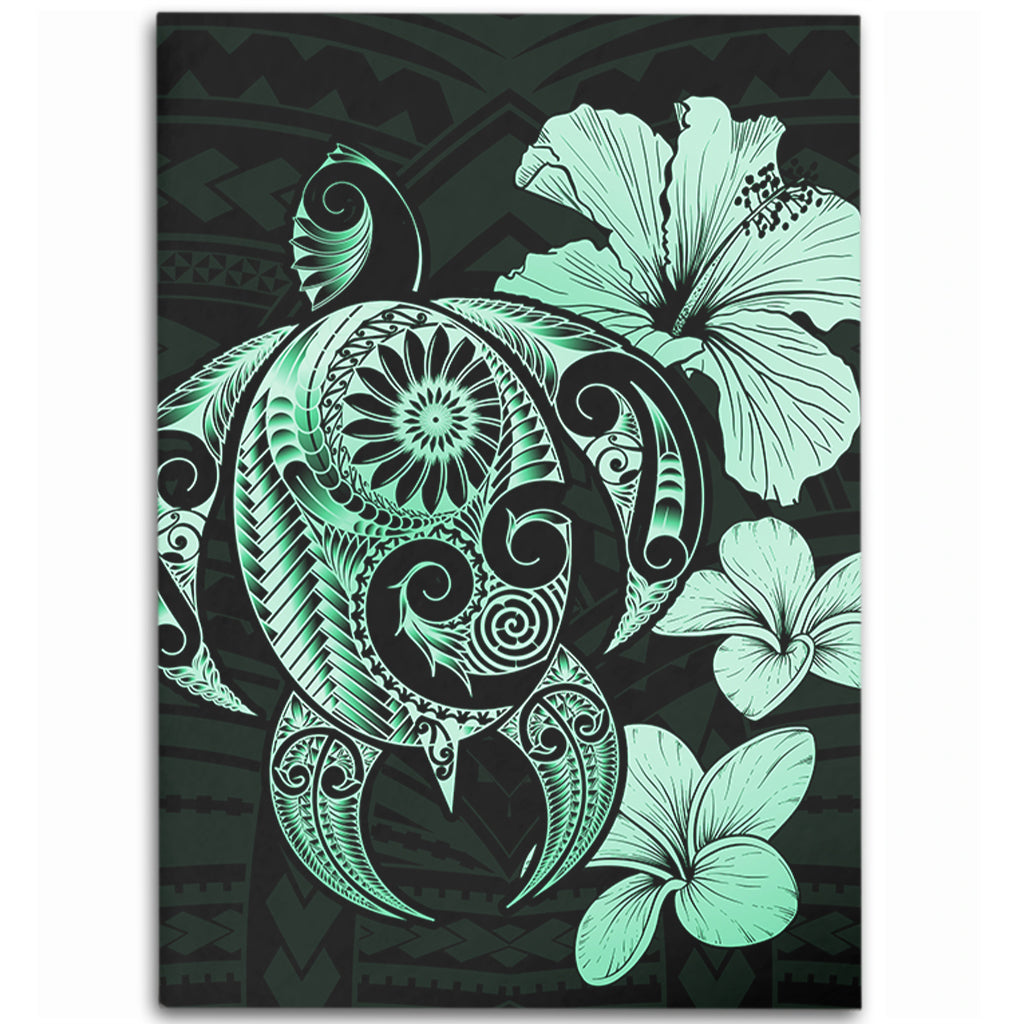 Hawaii Area Rug Hibiscus Plumeria Mix Polynesian Turtle