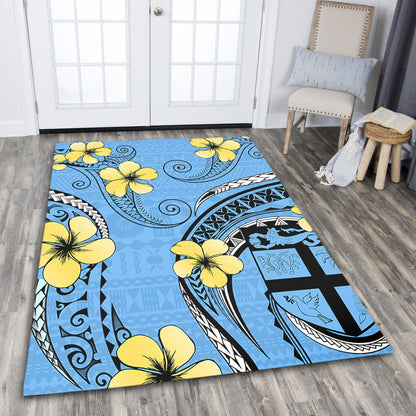 Fiji Area Rug Bula Style Plumeria Flower