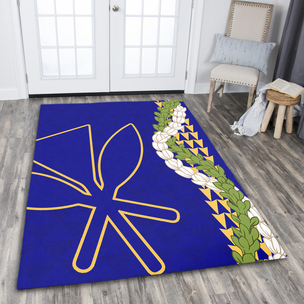 Hawaii Area Rug Kanaka Maoli Puakenikeni Maile Flower Lei