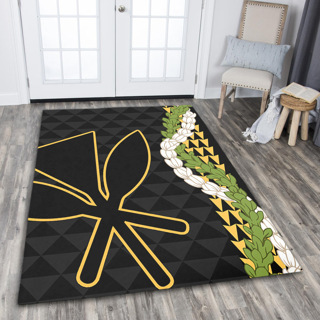 Hawaii Area Rug Kanaka Maoli Puakenikeni Maile Flower Lei
