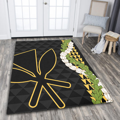 Hawaii Area Rug Kanaka Maoli Puakenikeni Maile Flower Lei