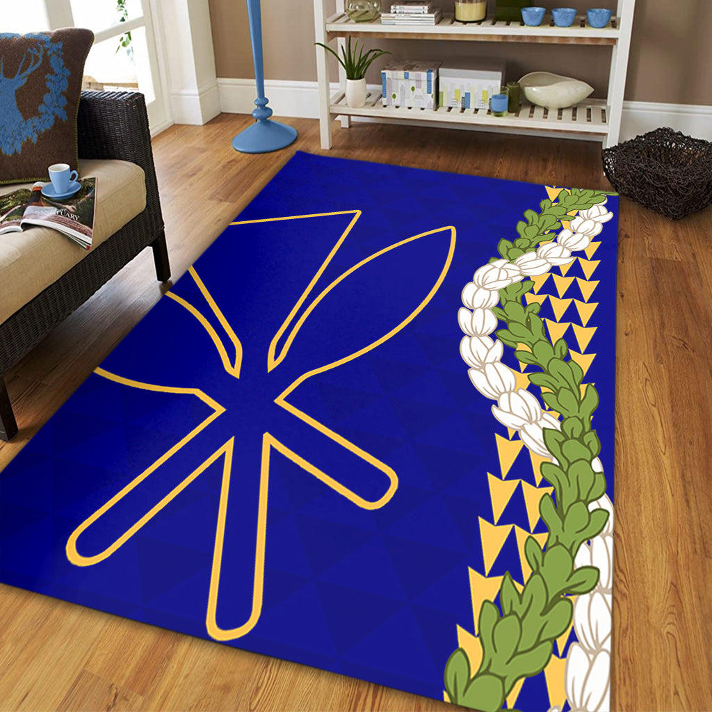 Hawaii Area Rug Kanaka Maoli Puakenikeni Maile Flower Lei