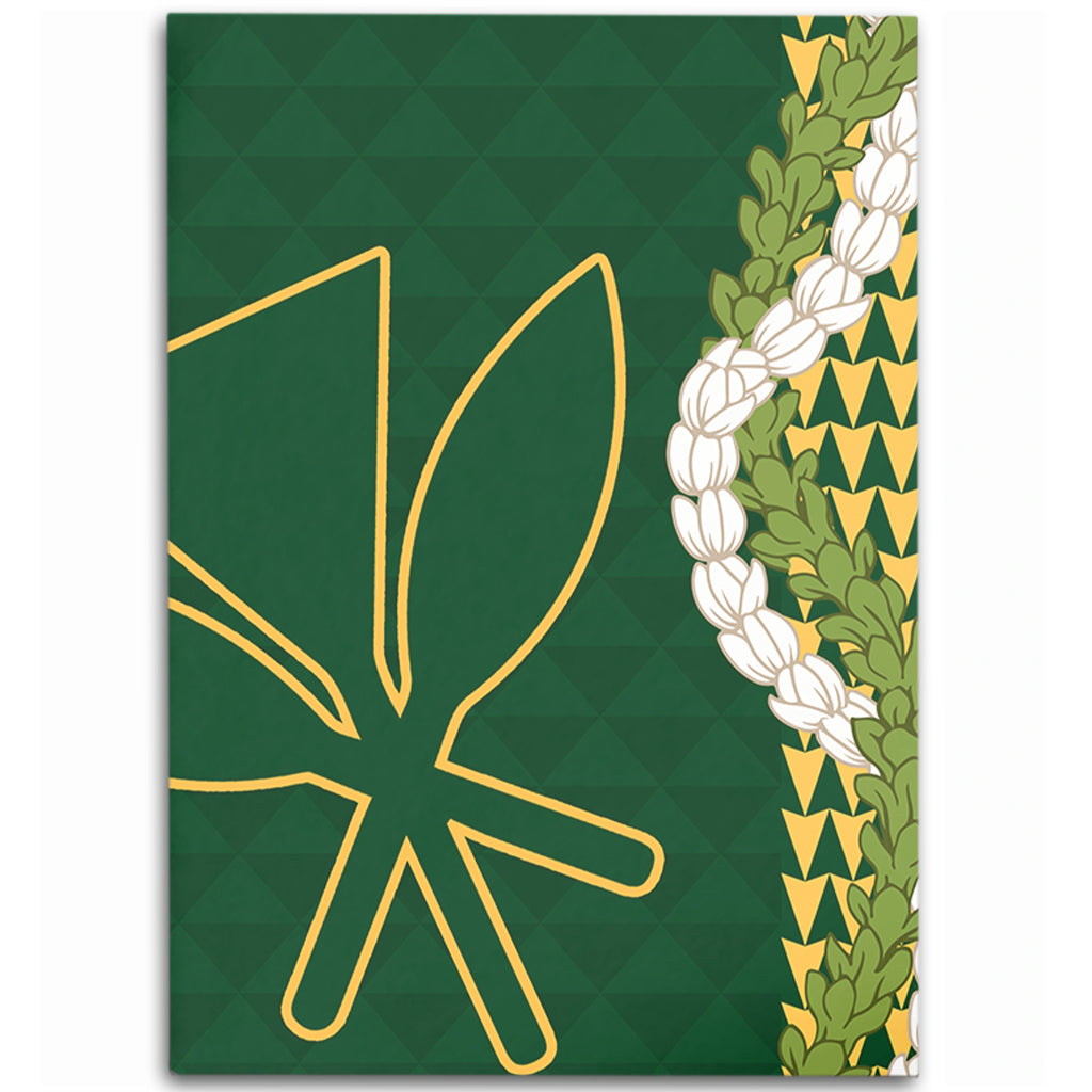 Hawaii Area Rug Kanaka Maoli Puakenikeni Maile Flower Lei