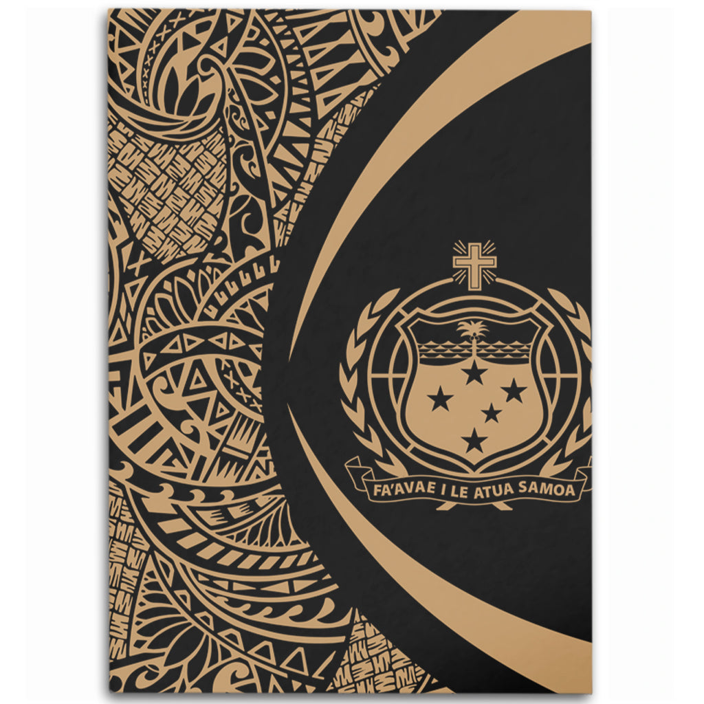 Samoa Area Rug Lauhala Gold Circle Style