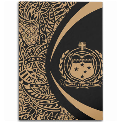 Samoa Area Rug Lauhala Gold Circle Style