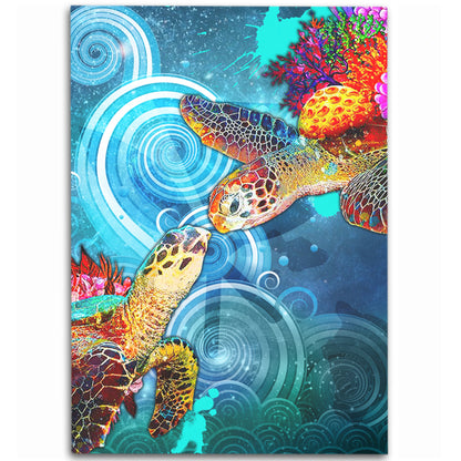 Hawaii Area Rug Turtle Kiss Ocean Galaxy