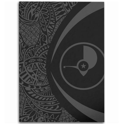 Yap State Area Rug Lauhala Gray Circle Style