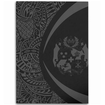 Tonga Area Rug Lauhala Gray Circle Style