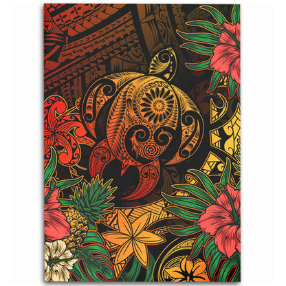 Hawaii Area Rug Tribal Polynesia Sea Turtle Design Pacific Dream