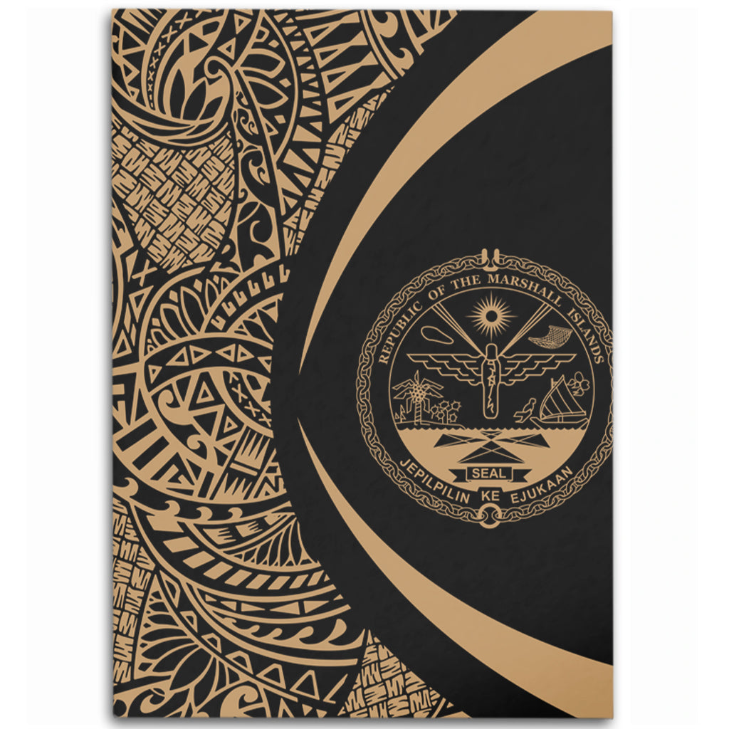 Marshall Islands Area Rug Lauhala Gold Circle Style