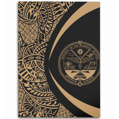 Marshall Islands Area Rug Lauhala Gold Circle Style
