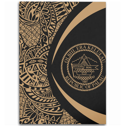Palau Area Rug Lauhala Gold Circle Style