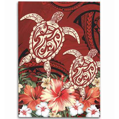 Hawaii Area Rug Polynesia Turtle Drawing Tropical Flower