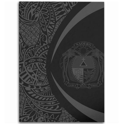 Nauru Area Rug Lauhala Gray Circle Style