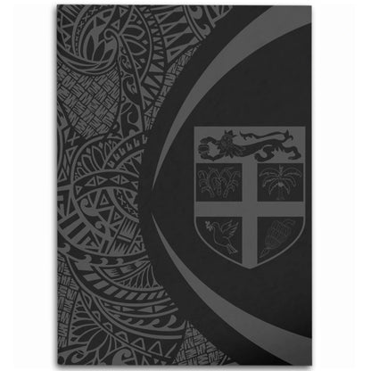 Fiji Area Rug Lauhala Gray Circle Style