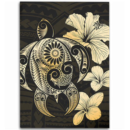 Hawaii Area Rug Hibiscus Plumeria Mix Polynesian Turtle