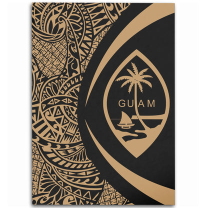 Guam Area Rug Lauhala Gold Circle Style