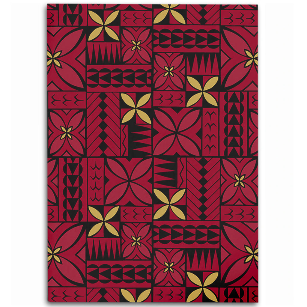 Samoa Area Rug Siapo Design Tribal Pattern Red