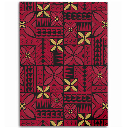 Samoa Area Rug Siapo Design Tribal Pattern Red