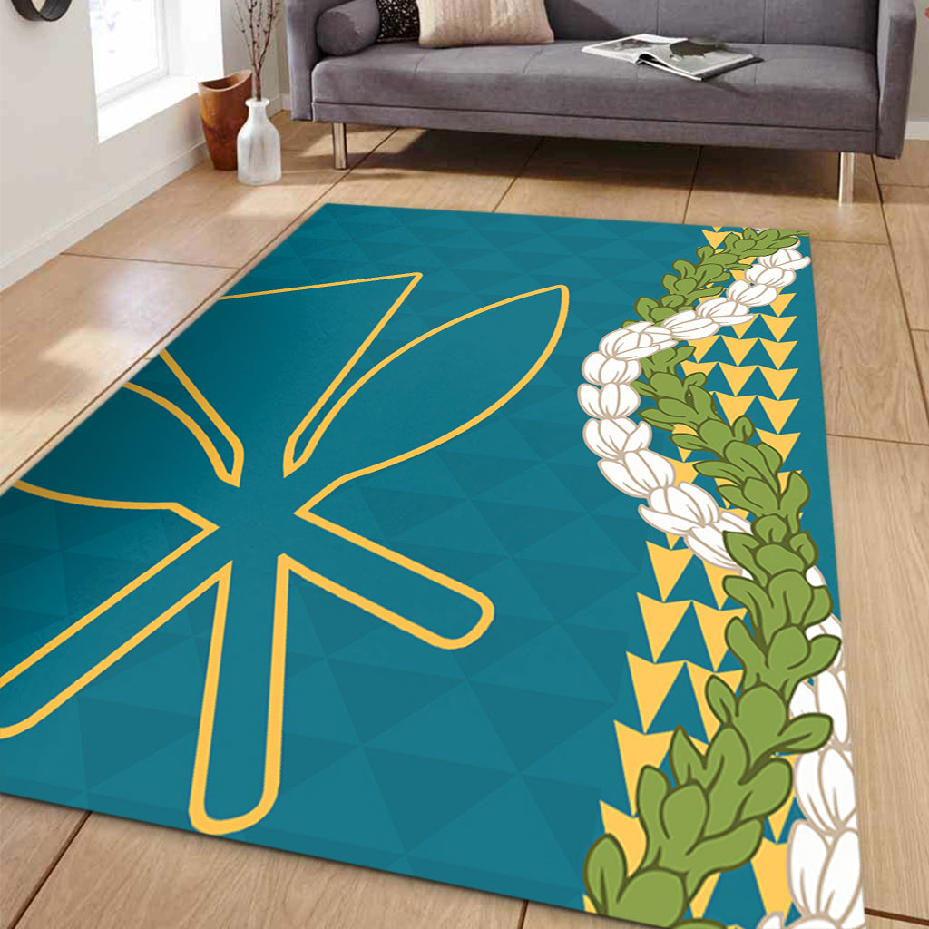 Hawaii Area Rug Kanaka Maoli Puakenikeni Maile Flower Lei