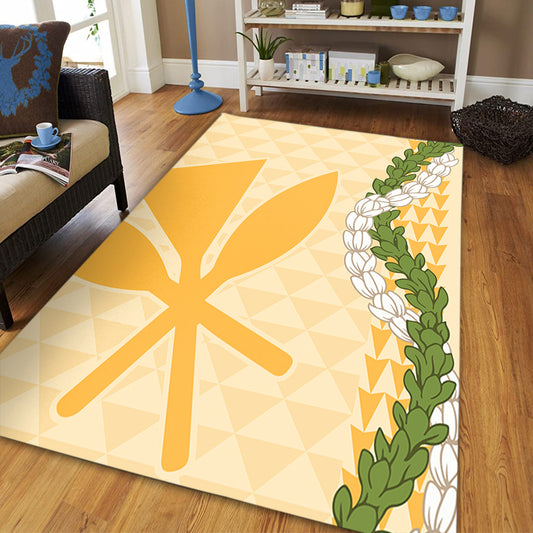 Hawaii Area Rug Kanaka Maoli Puakenikeni Maile Flower Lei