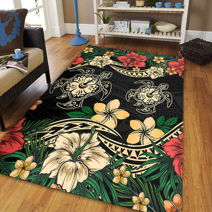 Hawaii Area Rug Hawaiian Map Turtle Drawing Tattoo