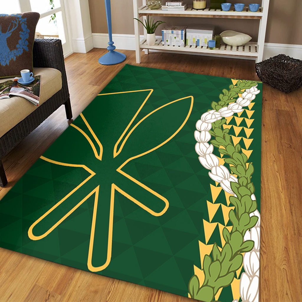 Hawaii Area Rug Kanaka Maoli Puakenikeni Maile Flower Lei